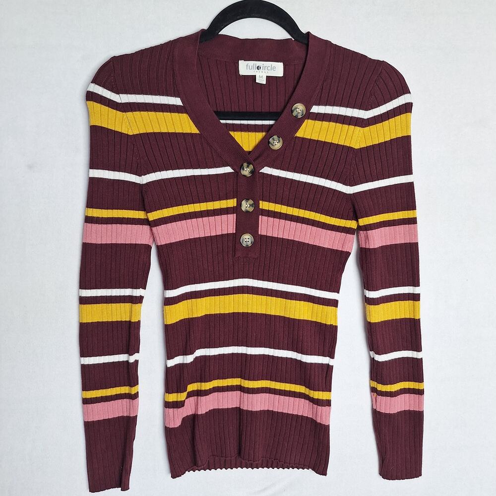 Henley Style Long Sweater Womens Sz M Fall Color Palette Y2K Inspired Bella Swan